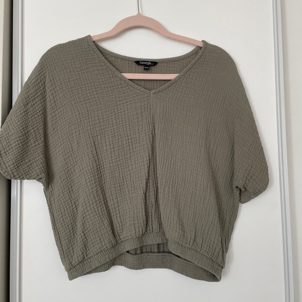 Army Green Quilted Top